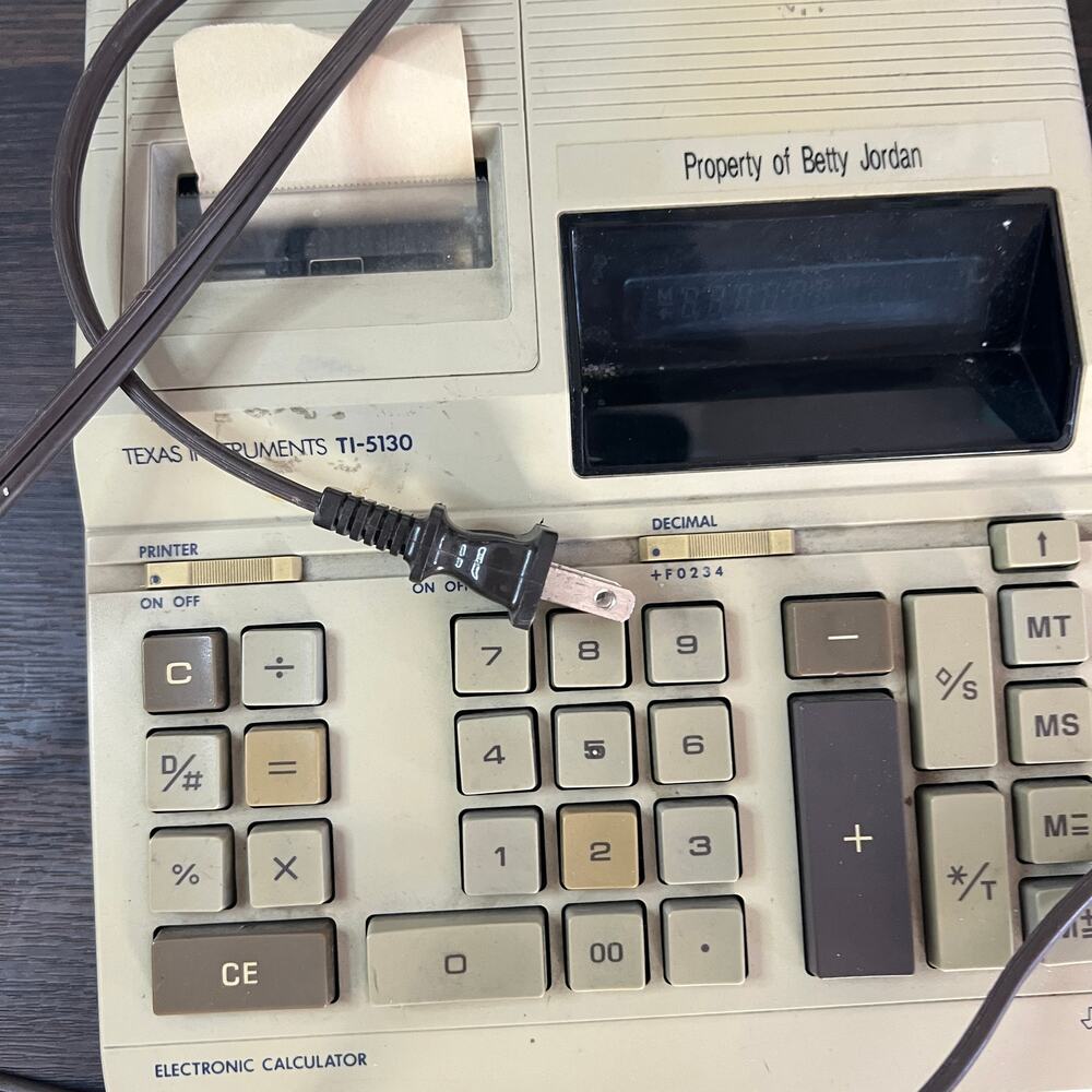 Texas Instruments TI-5130 Printing Calculator Vintage Desktop Tested Powers On - Picture 9 of 16